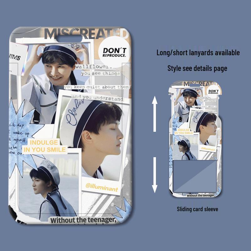 Zhou Shen Sliding Cover ID/Bus/Meal Card Holder for Students and Employees