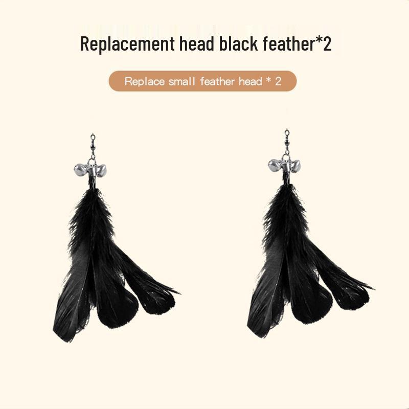 Retractable Cat Teaser Rod with Feather - Bite-Resistant Kitten Toy for Self-Play