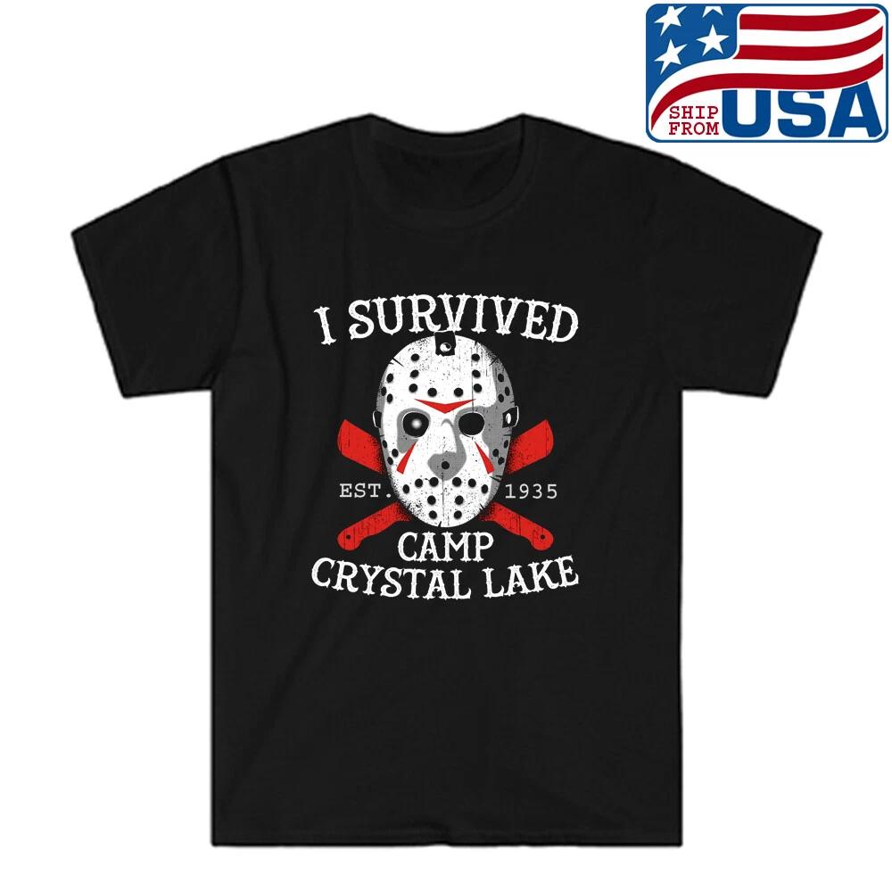 Camp Crystal Lake Jason Friday The 13th Men s Black Size S to 5XL 3XL