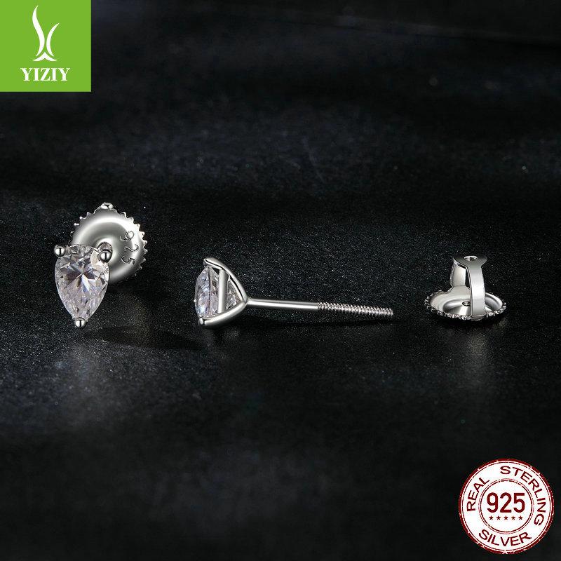 Droplet-Shaped Moissanite Stud Earrings, Simple And Classic Temperament S925 Silver Sparkling Moissanite Stud Earrings