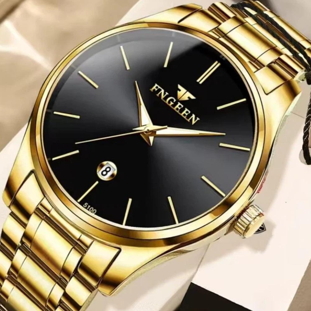 Men's Watch Brand Light Luxury Stainless Steel Calendar Waterproof Men's Business Leisure Fashion Quartz Watch