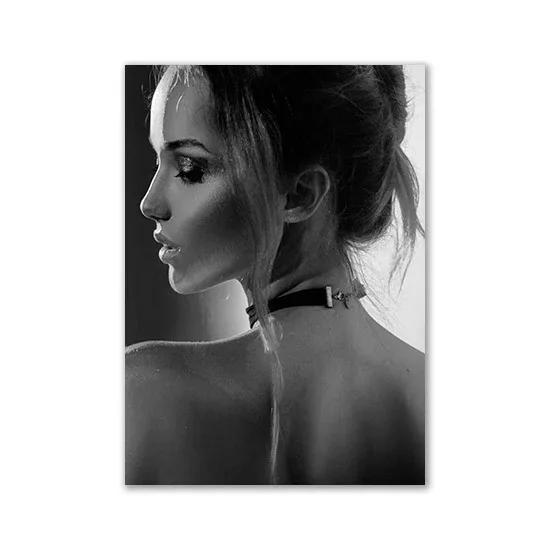 Fashion Black And White Sexy Poster Flower Women Motivational Text Minimalist Canvas Painting for Living Room Modern Home Decor