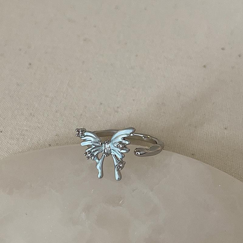 Light Luxury Simple Pearl Bow Open Ring Collection Female Personality Unique Exquisite Fashion Versatile Ring Ring