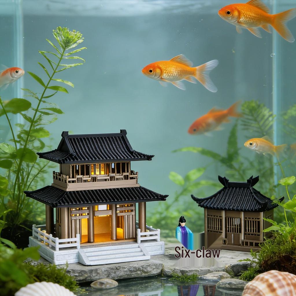 Miniature Chinese Courtyard Rockery Aquarium Ornaments