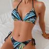 Sexy Backless Tie Thong Two Piece Bikini Swimsuit Trendy For Women Beach Vacation