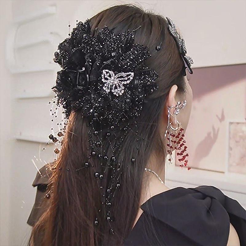 Flower Butterfly Tassel Hairpin Flower Headdress Exaggerated Hairpin