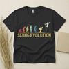 Skiing Evolution T Shirt Funny Skier Gift Winter Sports Tee Gildan Cotton Top