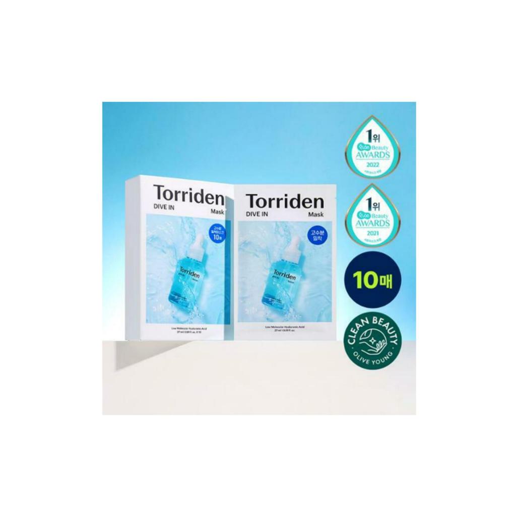 Mască Torriden Dive cu acid hialuronic cu molecular scăzut, 10 buc