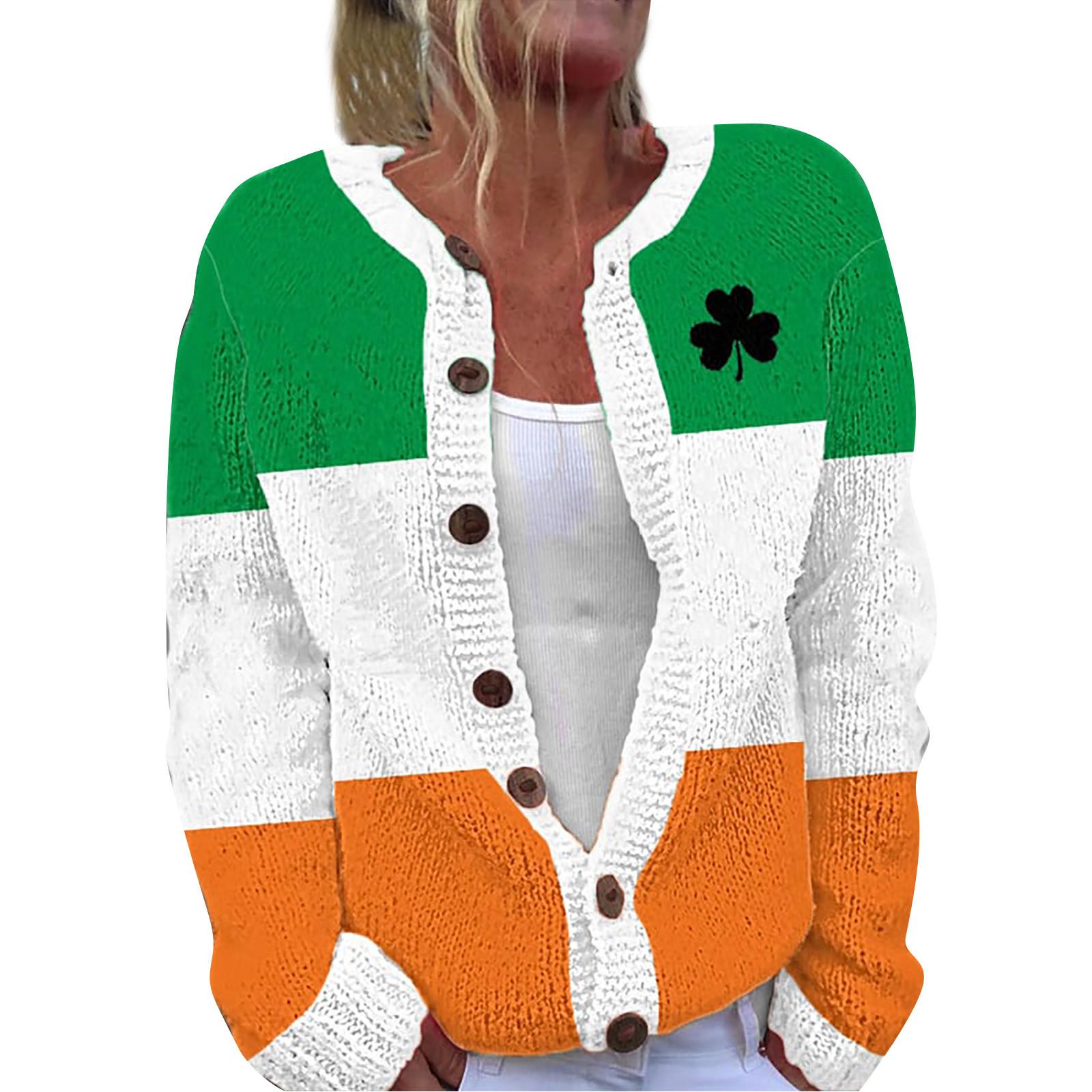 

Женская мода ул.. Вязаный кардиган с длинными рукавами и принтом Патрика на пуговицах XL белый