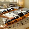 Halloween Spider Web Black Cat Pumpkin Fitted Sheet 3PCS Set Spooky Bedding Set 1 Fitted Sheet + 2 Pillowcases