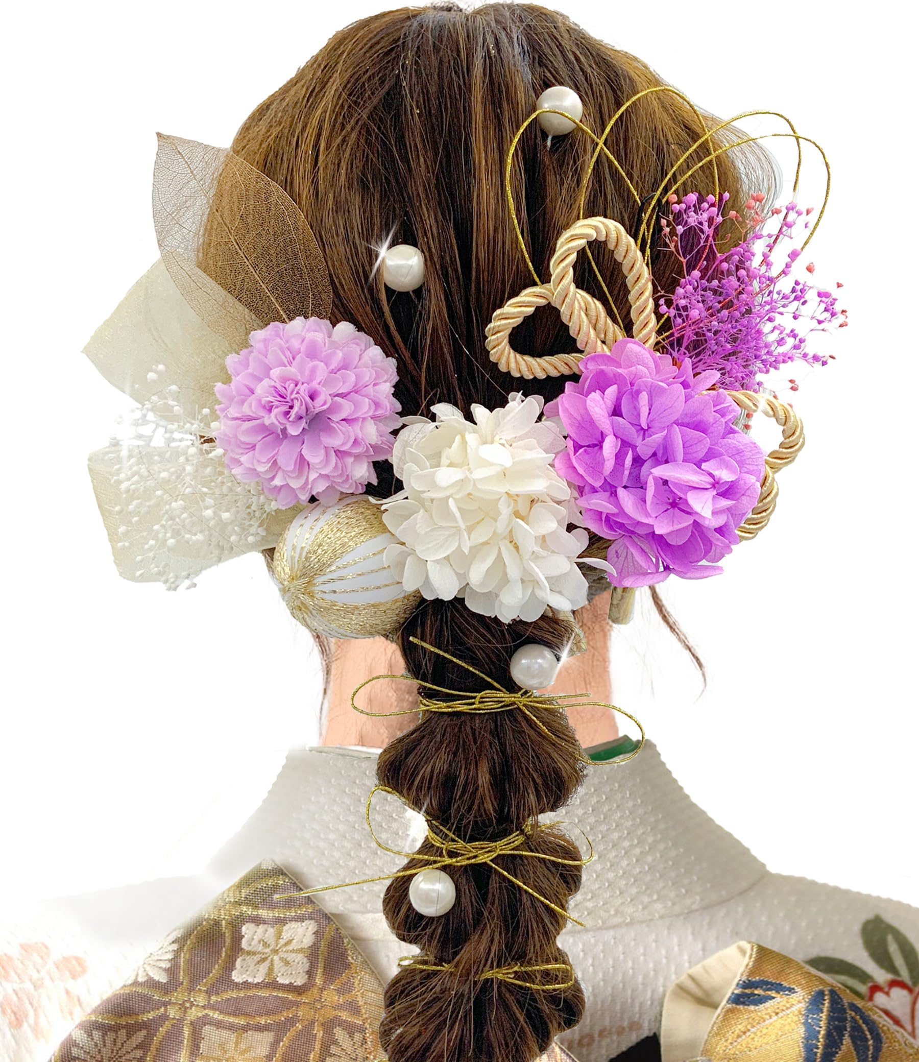 

[JZOON] Coming-of-Age Ceremony Hair Ornament - Dried Flowers [8 Colors Available] Graduation Ceremony, Furisode, Kimono, Hakama, Japanese Clothing,