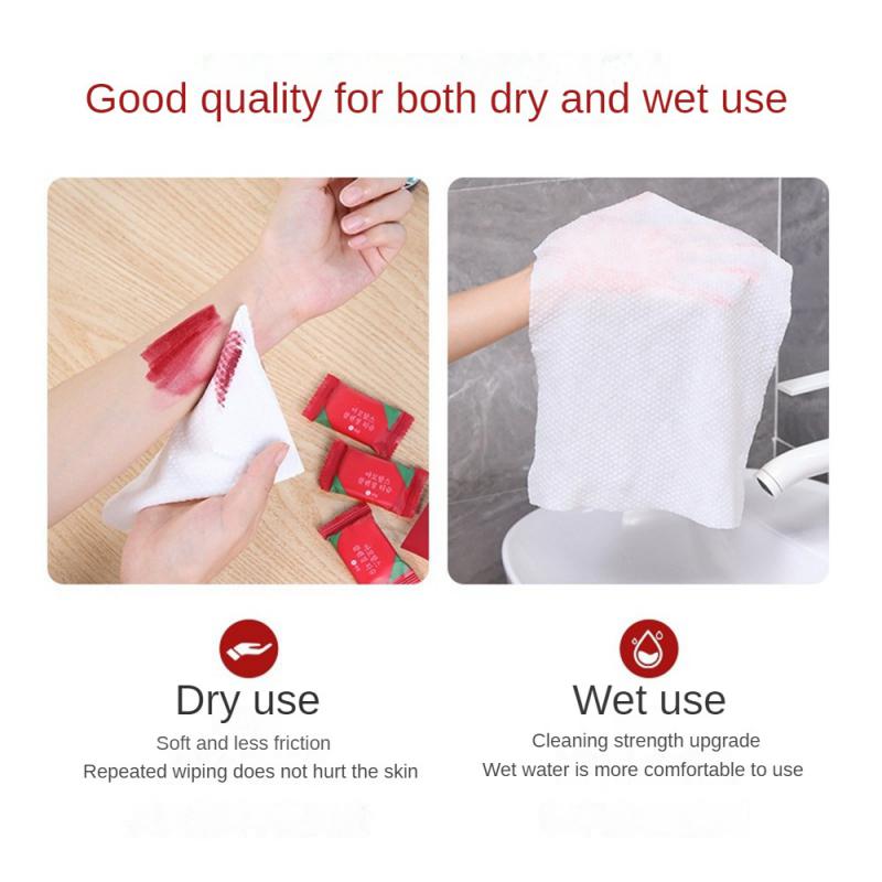 Mini Disposable Compressed Towel Cotton Face Towel Portable Separate Packaging Travel Candy Non-woven Cleansing Towel Household