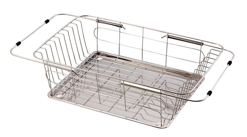 

Pearl Metal LaQuera Stainless Steel Sliding Drainer Basket with Stainless Steel Tray H-6619