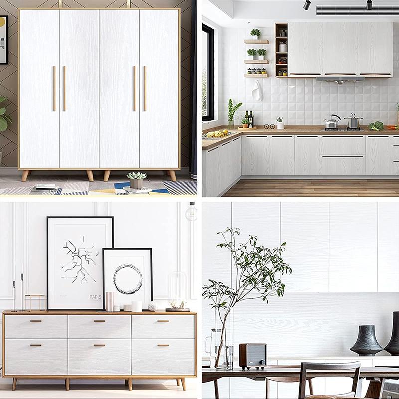 Black /white Wood Grain Peeling Adhesive Paper Furniture Decoration DIYself-adhesive Film Solid Wood Touch Surface Easy To Clean