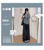 High-Waisted Fleece-Lined Plaid Wide-Leg Pants for Women, 150 Petite, Slimming Casual Autumn/Winter Wear