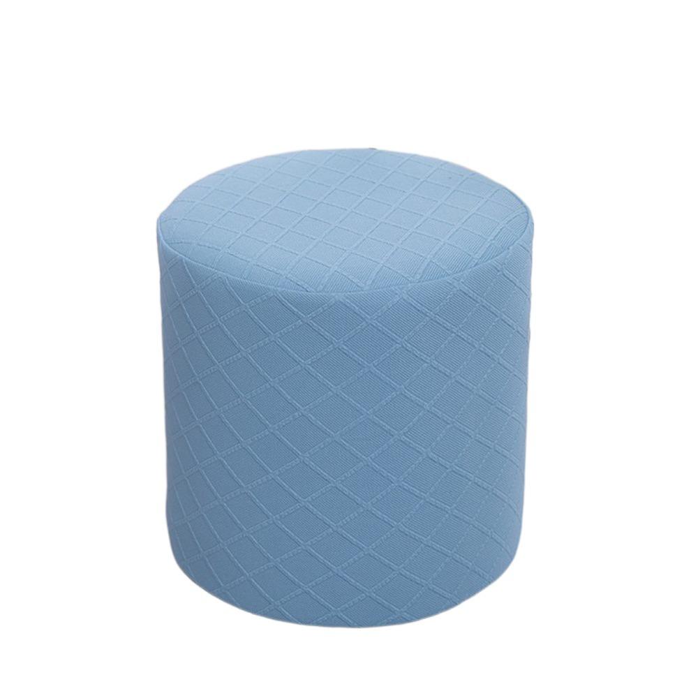 

New Solid Color Jacquard Ottoman Cover Round Elastic Square Stool Cover Soft Pouf Stool Cover Home Decor
