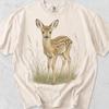 Vintage Roe Deer T-Shirt: Artistic Wildlife Illustration, Ethical Cotton Tee