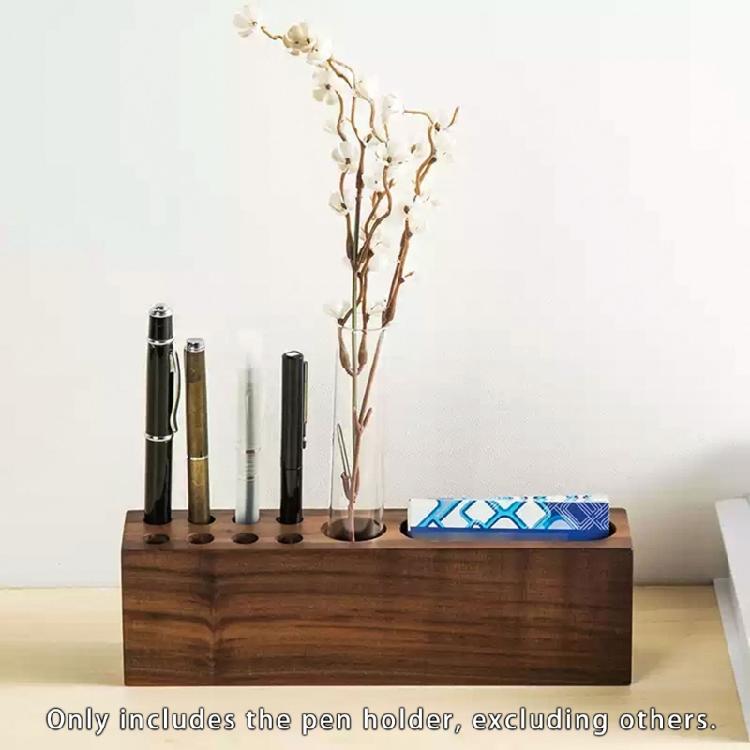 Wooden Desk Organiser Tray with Business Cards Stand and Multi Sots Pen Storage Container For Offices Desk Organization