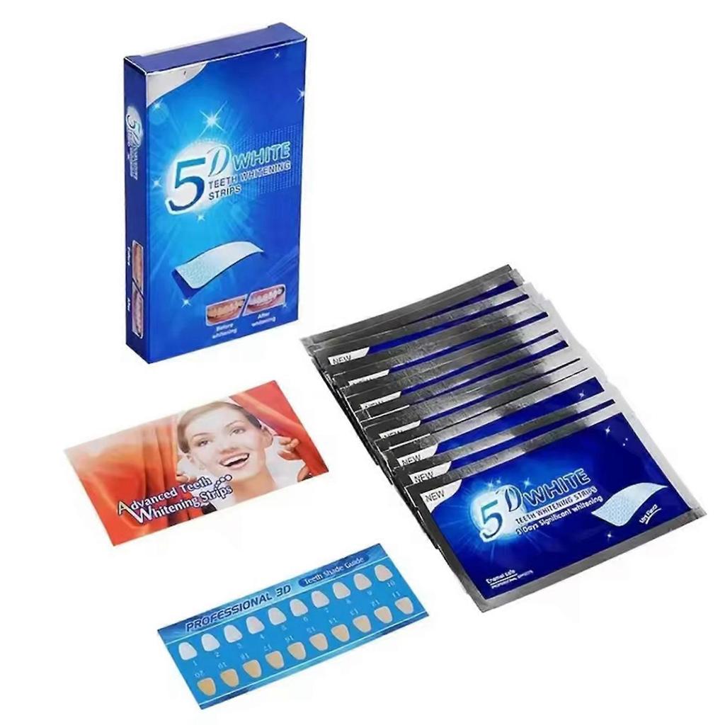 5D Teeth Whitening Strips 14Pcs Non-Sensitive Teeth Whitening Kit Advanced Teeth Whitener Strips Whitening Teeth