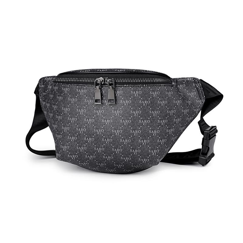 Fashion Rivet Waist Bag Unisex Chest Bag Creative Letter Print Street Crossbody Bag New Double-headed Zipper Wallet Shoulder Bag