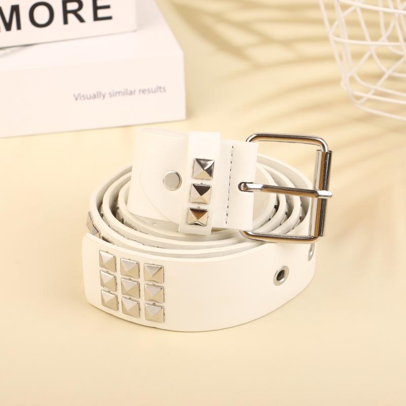 Buckle Belt Metal Vintage Men Women Belt Pu Leather Waistband Jeans Pants Decorative Belt