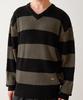 TRIP LE SENS Washable Basic V-Neck Knit_Stripe Green