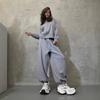 Womens Knit Cardigan Wide-Leg Pants Set Casual Solid Color Streetwear Outfit