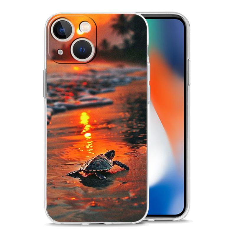 Summer Seaside Sunset Landscape Phone Case For iPhone 16 15 14 13 12 11 Pro Max Mini X XS SE 7 8 Plus 16E Shockproof Soft Cover