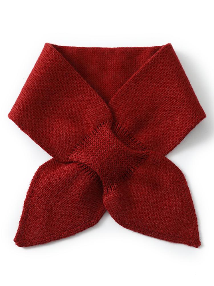 Wool Bow Tie Women Neck Warmer Small Scarf Cowl Collar Loop Soft Winter Essential Knit Accessories