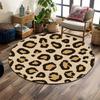 Leopardenmuster Beige Teppich Muster Druck runder Teppich, Wohnzimmer, Schlafzimmer, Spielzimmer Teppich, rutschfeste Fußmatte, Geschenk