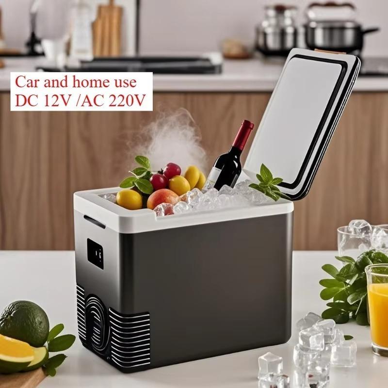Mini Refrigerator 12V 220V Car Home Dual-use Refrigerator Freezer 10L Outdoor Cooler & Warmer Electric Fridge Portable Icebox