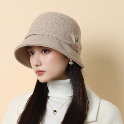 Middle Aged and Elderly Wool Casual Basin Hat Korean Style  Fashionable and Versatile Warm  Ear Protecting Fisherman Hat