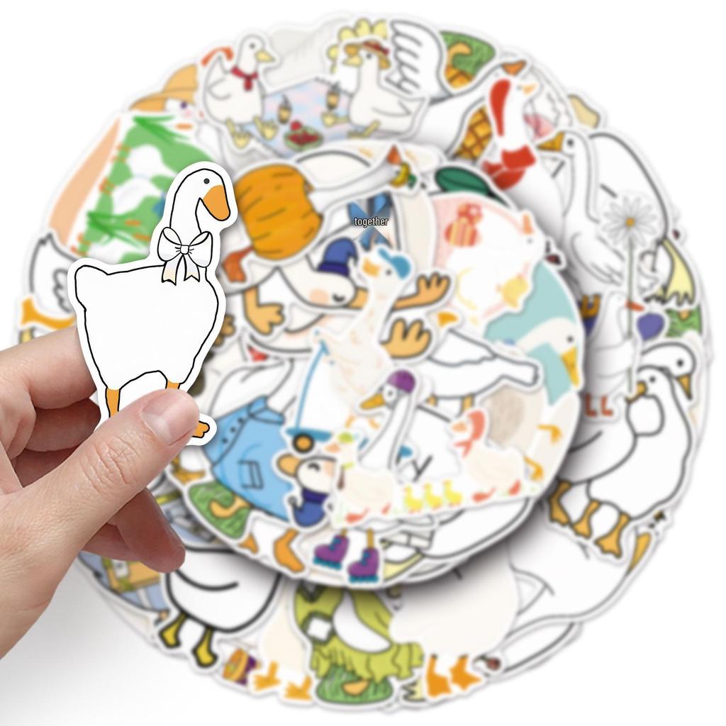 50 Goose Graffiti Stickers: Cute Cartoon Animal Decorations for Suitcases, Water Bottles, and Phones