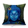 Worship Buddha Sakymuni Lotus Flower Buddism Oil Painting Southeast Asia Buddhists Decoration Pillow Case Linen Cushion Cover