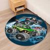 Truck Printed Round Rug Carpet Chair Rug Area Rug Entryway Doormats,for Office Chair Living Room Bedroom Kitchen Room.