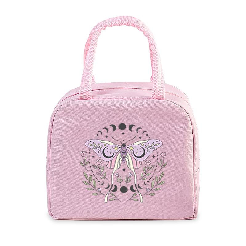 Vintage Butterfly Lunch Bag Women Men Fashion Reusable Insulated Lunch Box Insulated Handbags Picnic Travel Portable Lunch Bags