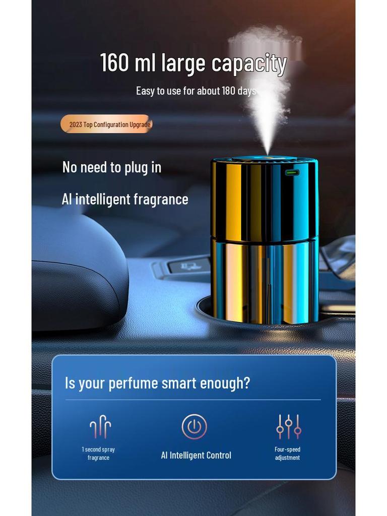 Smart Car Air Freshener: Automatic Aromatherapy Spray for Odor Removal in High-End Vehicles for Men