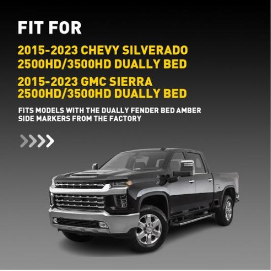 4Pcs Amber/Red Len LED Side Marker Lights Lamps For 2015- Chevy Silverado