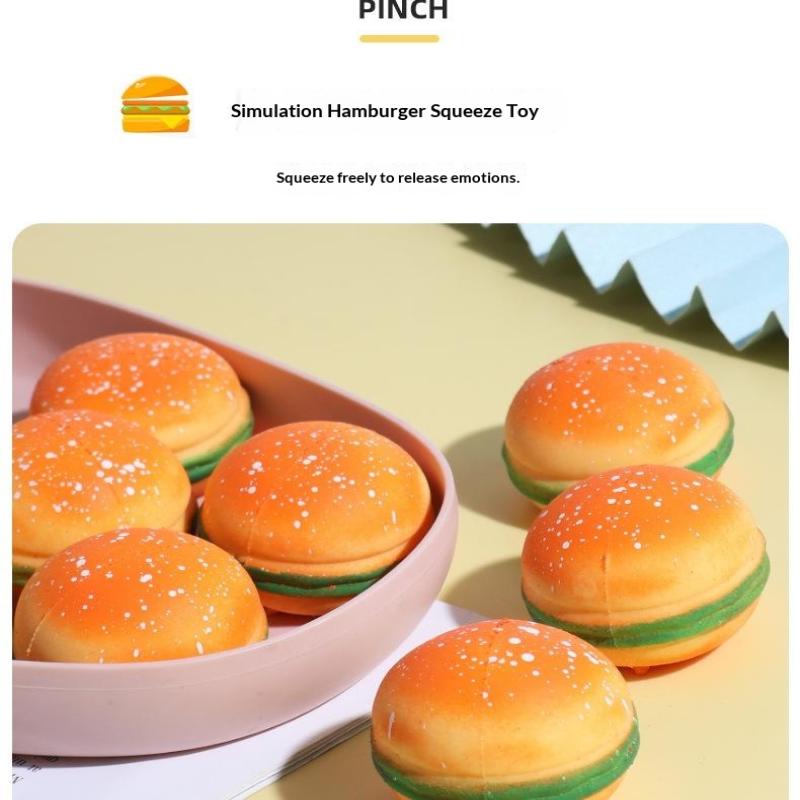 Quetschiger Hamburger Stressball Autismus Sensorisches Spielzeug Stress Angst Linderung Fidget Spielzeug Kneten Dekompression Spielzeug