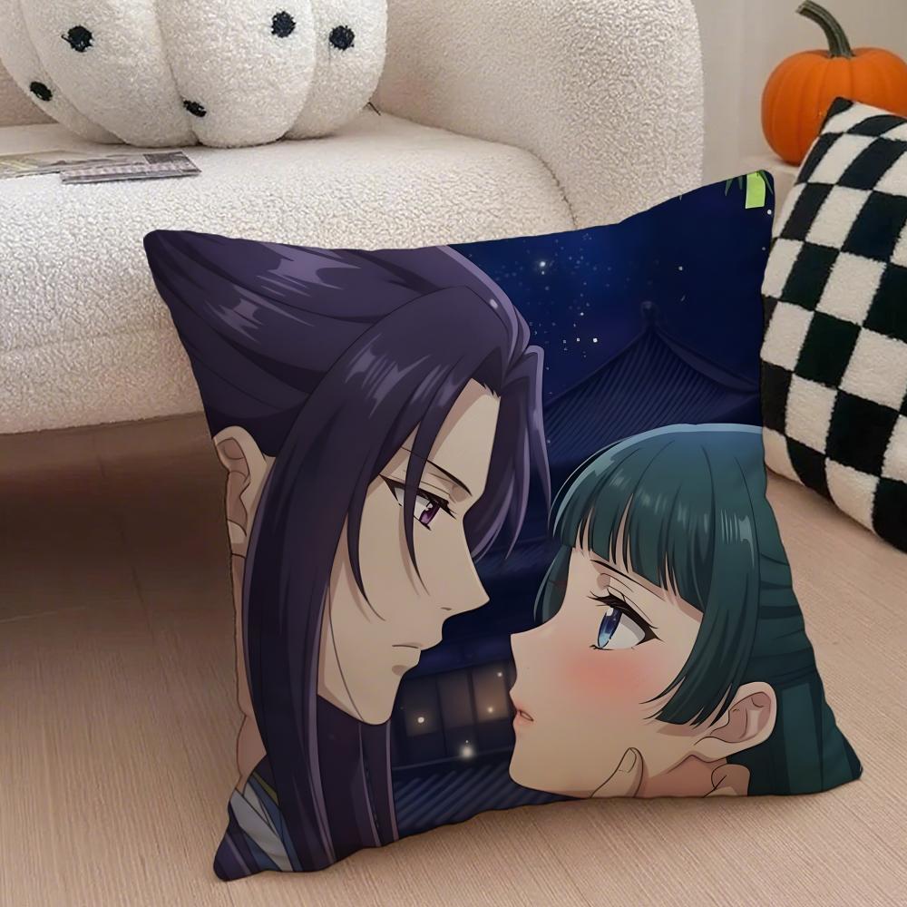 Classic Japanese Anime TThe Apothecary Diaries Cushion Cover Throw Pillow Cover Hidden Button Durable Polyester Chair Cushion