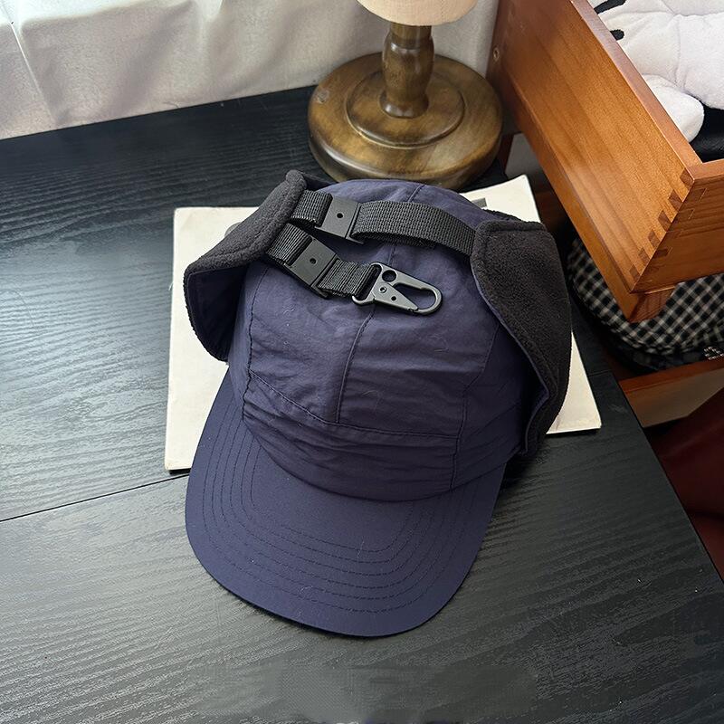 

Winter Baseball Cap with Ear Flaps for Men Women, Plain Style, Ideal for Outdoor Camping, Streetwear & Daily Casual Fashion Wear синій