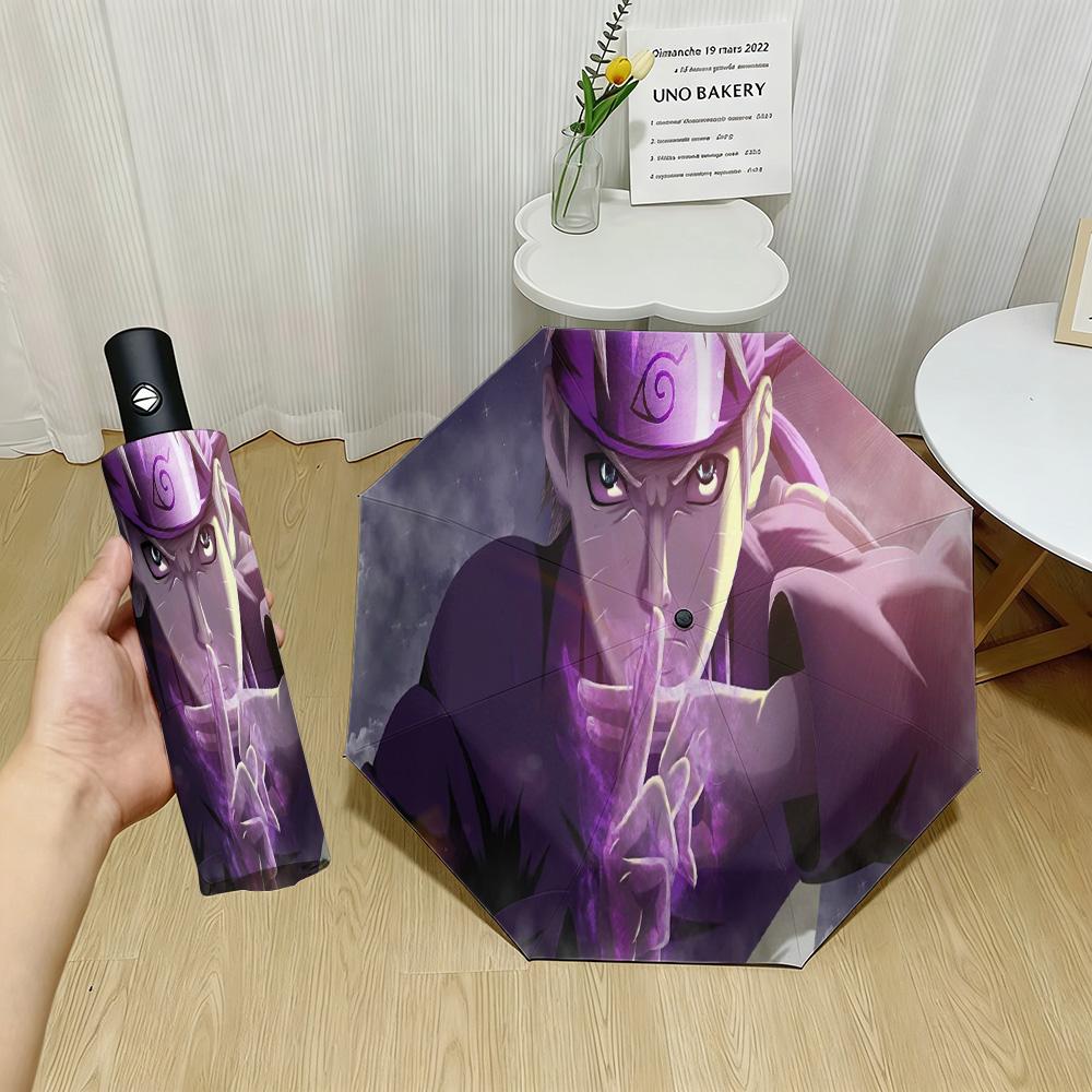 

Anime Minato Namikaze Purple Chakra Hand Seal Scene Print Automatic Folding Umbrella – UV Protection Sun & Rain Umbrella for Nar (as the picture,iron&8K)