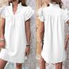 Summer Fashion Versatile Lotus Leaf Sleeve V-neck Dress