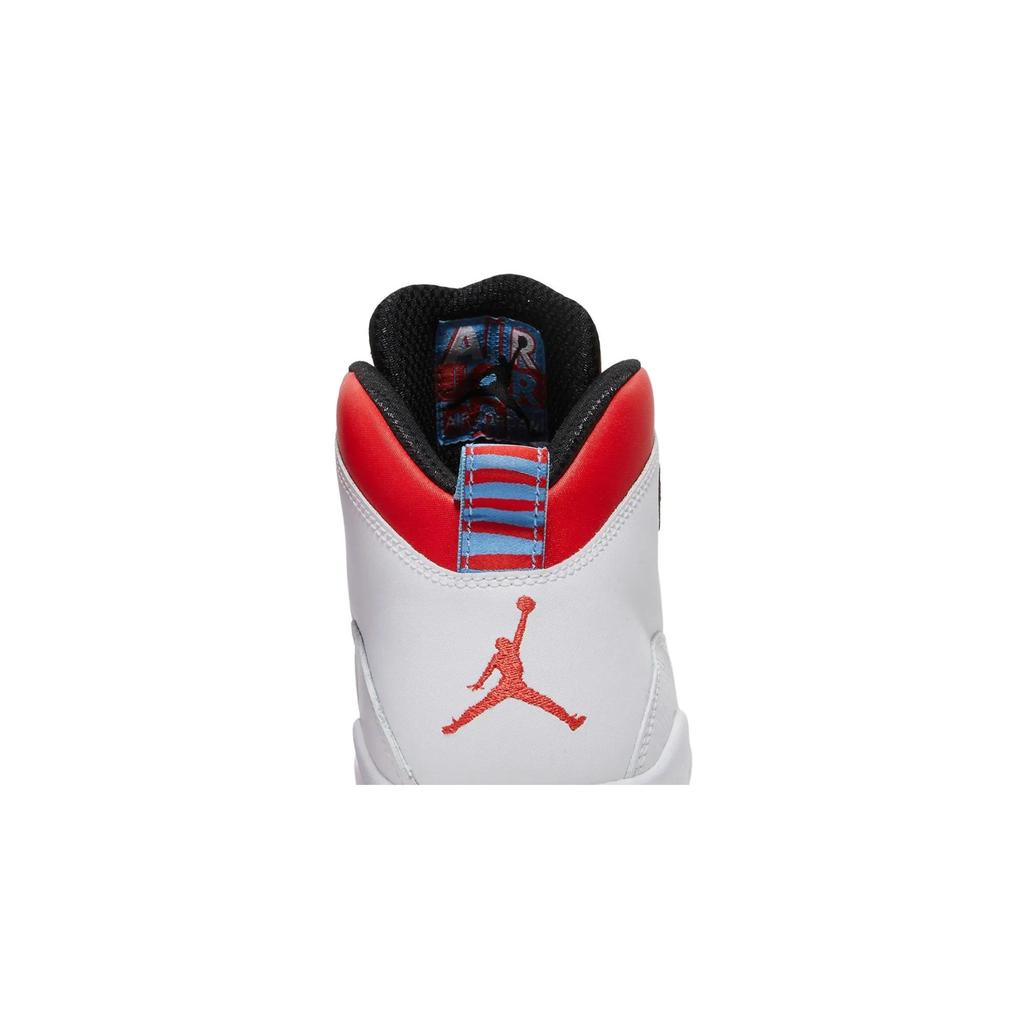 Air Jordan 10 Retro BG 'City Pack - Chicago' (Unisex) White / Lt Crmsn-unvrsty Bl-blk Kids' Basketball Shoes 310806 114