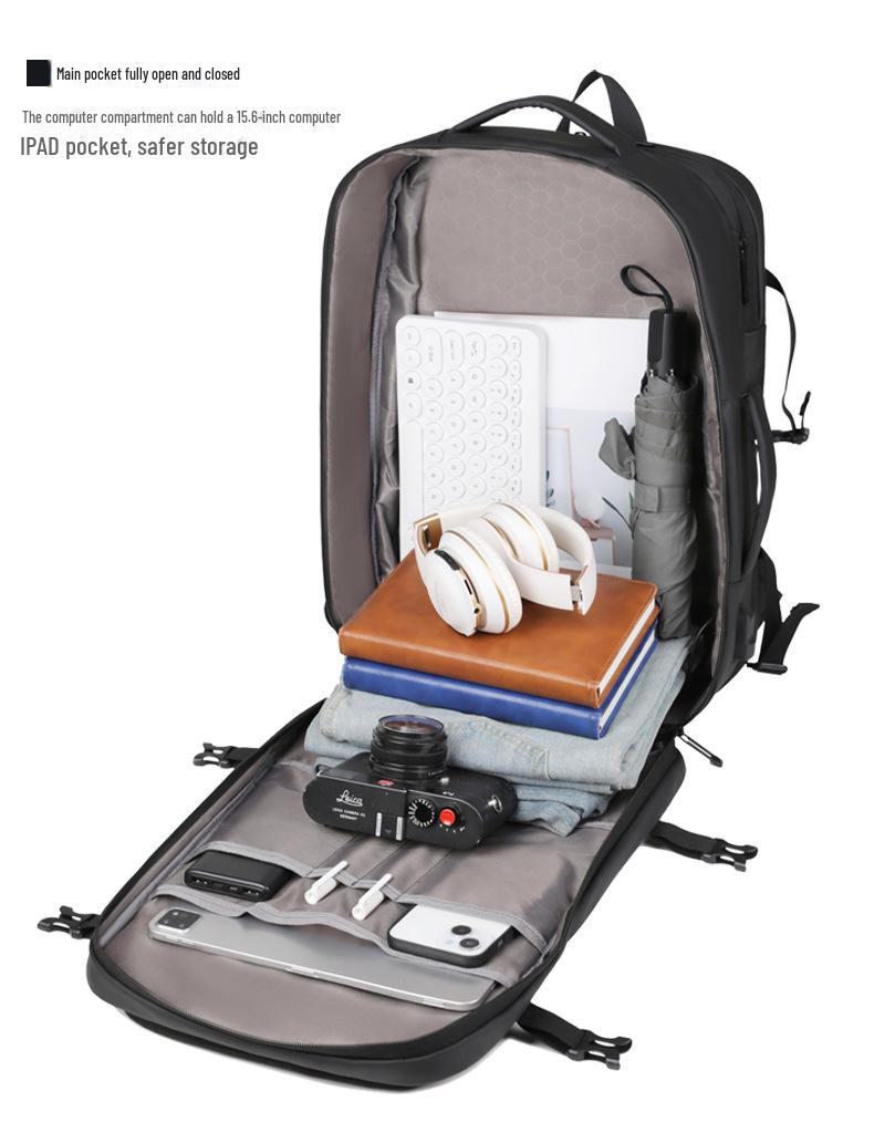 Multifunksjonell utvidbar laptop- og vognryggsekk for menn for forretningspendling og reiser