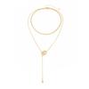 IngeSight.Z Retro Double Round Charm Layered Necklace for Women Creative Bohemian Pendant Neck Accessories Fashion Jewelry 2026