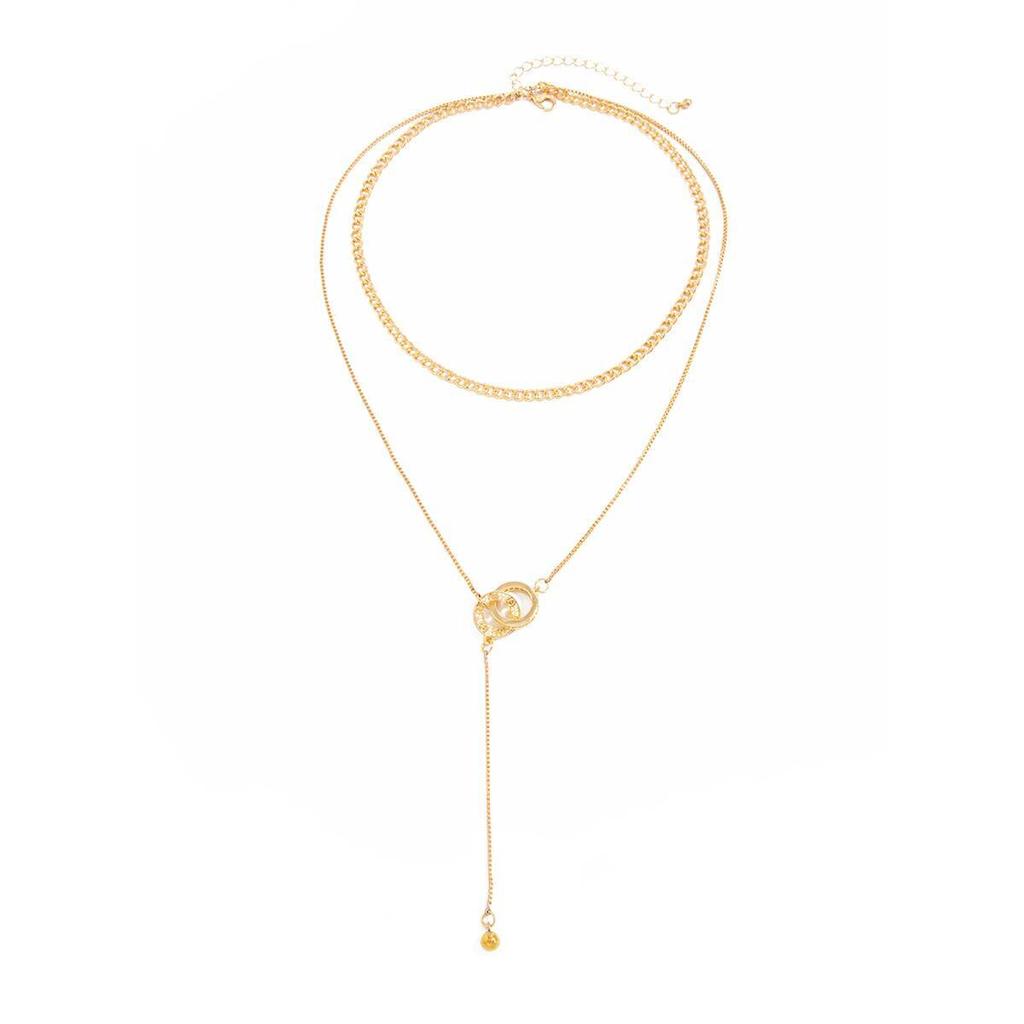 IngeSight.Z Retro Double Round Charm Layered Necklace for Women Creative Bohemian Pendant Neck Accessories Fashion Jewelry 2026