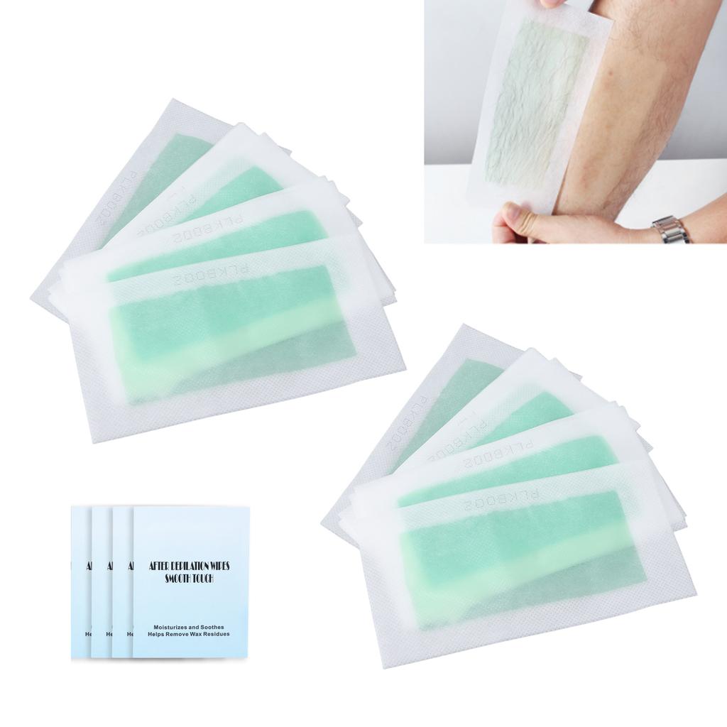 40pcs Wax Strips Kit Double Sides Fast Hair Remover Strips with Cleaning Pads for Armpit Arm Legs