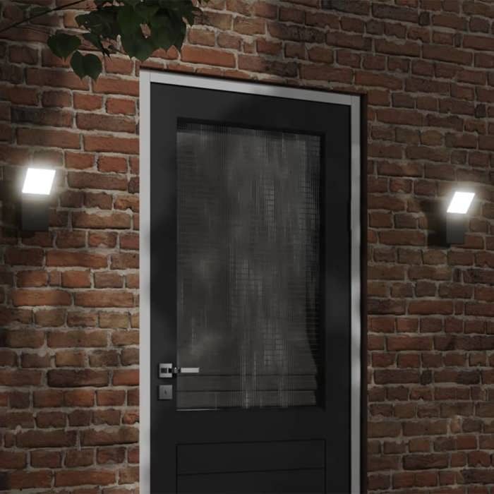 VidaXL Appliques murales LED d'extérieur 2 pcs noir, éclairage mural LED d'extérieur, lampe murale de jardin, applique 4006269