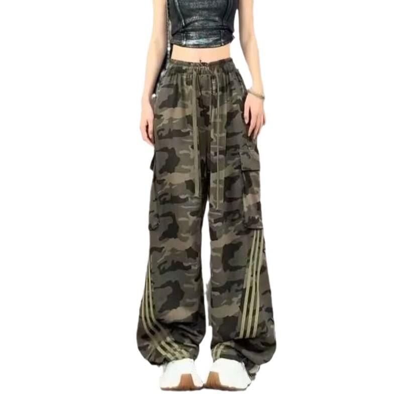 Pantaloni de lucru hip-hop camuflaj la modă pentru femei - Largi, versatili, cu stil retro subțiere
